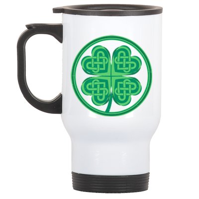 Celtic Pattern Shamrock Clover St Patrick's Day Stainless Steel Travel Mug