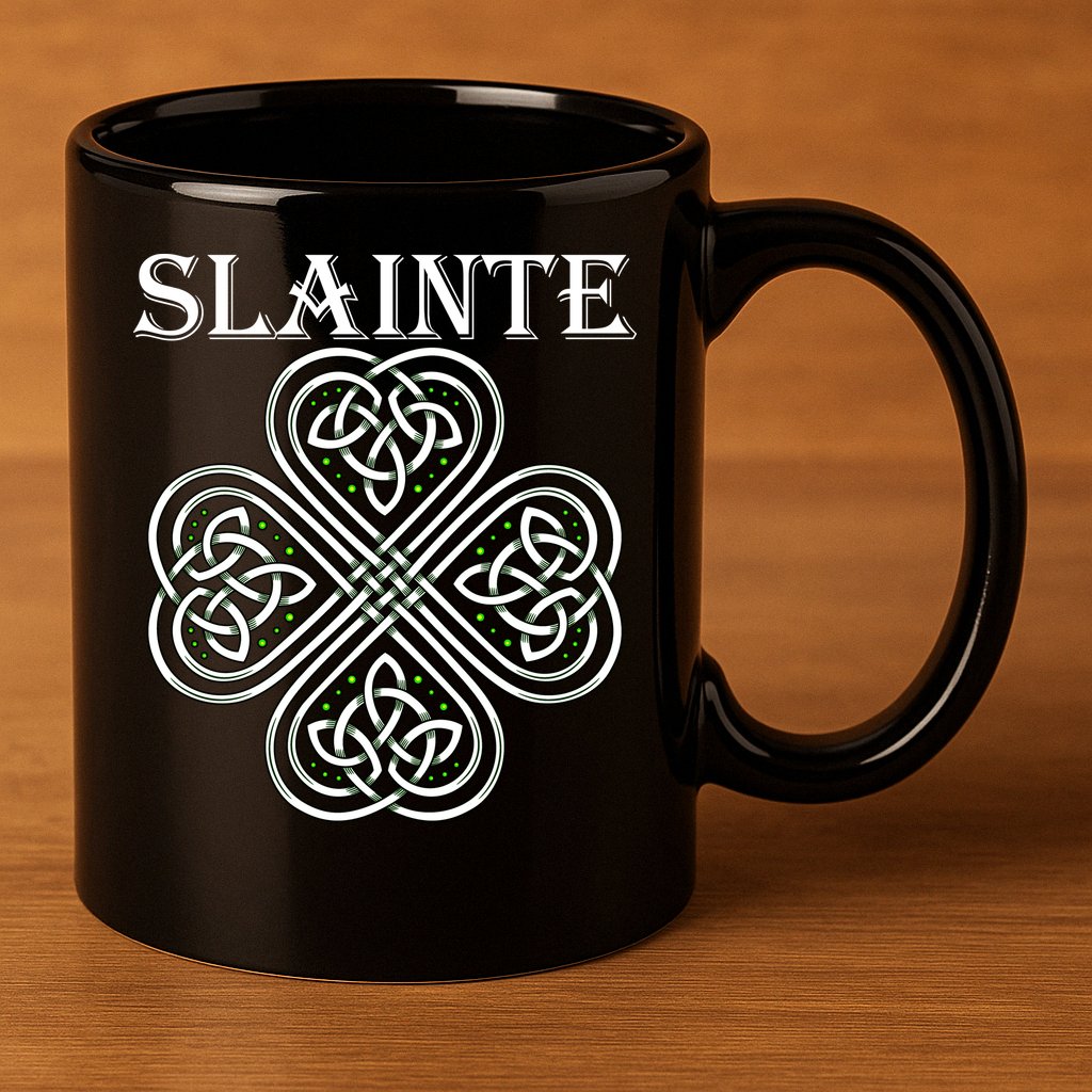 Celtic Slainte - Cheers Good Health From Ireland 11oz C Handle Ceramic Mug