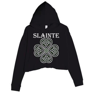 Celtic Slainte - Cheers Good Health From Ireland Crop Fleece Hoodie