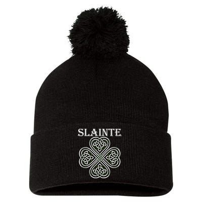 Celtic Slainte - Cheers Good Health From Ireland Pom Pom 12in Knit Beanie