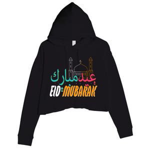 Celebrate Eid Mubarak Ramadan Kareem Crop Fleece Hoodie