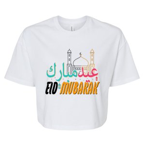 Celebrate Eid Mubarak Ramadan Kareem Bella+Canvas Jersey Crop Tee