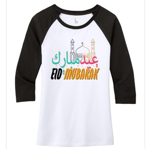 Celebrate Eid Mubarak Ramadan Kareem Women's Tri-Blend 3/4-Sleeve Raglan Shirt