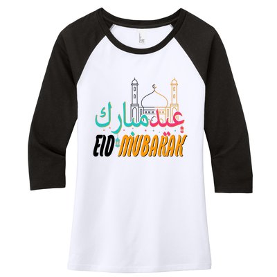 Celebrate Eid Mubarak Ramadan Kareem Women's Tri-Blend 3/4-Sleeve Raglan Shirt