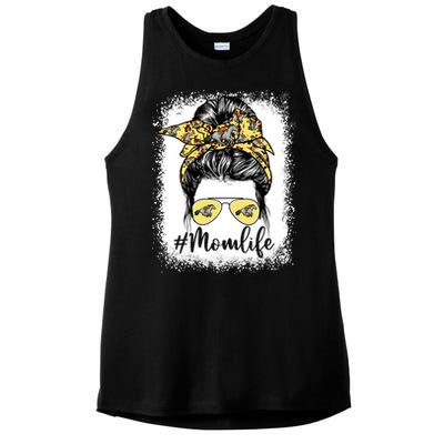 Cute Equestrian Mom Life Messy Bun Game Day Mother's Day Great Gift Ladies PosiCharge Tri-Blend Wicking Tank