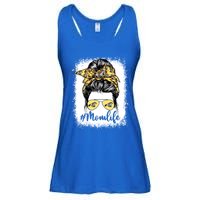 Cute Equestrian Mom Life Messy Bun Game Day Mother's Day Great Gift Ladies Essential Flowy Tank