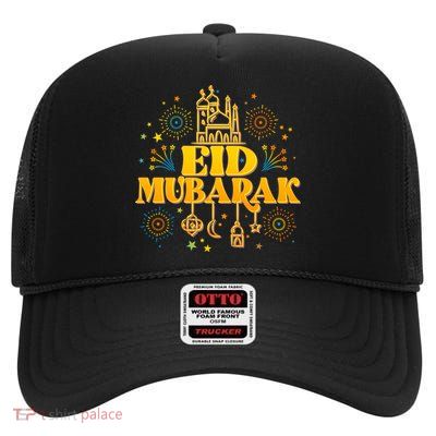 Celebrate EID MUBARAK High Crown Mesh Back Trucker Hat