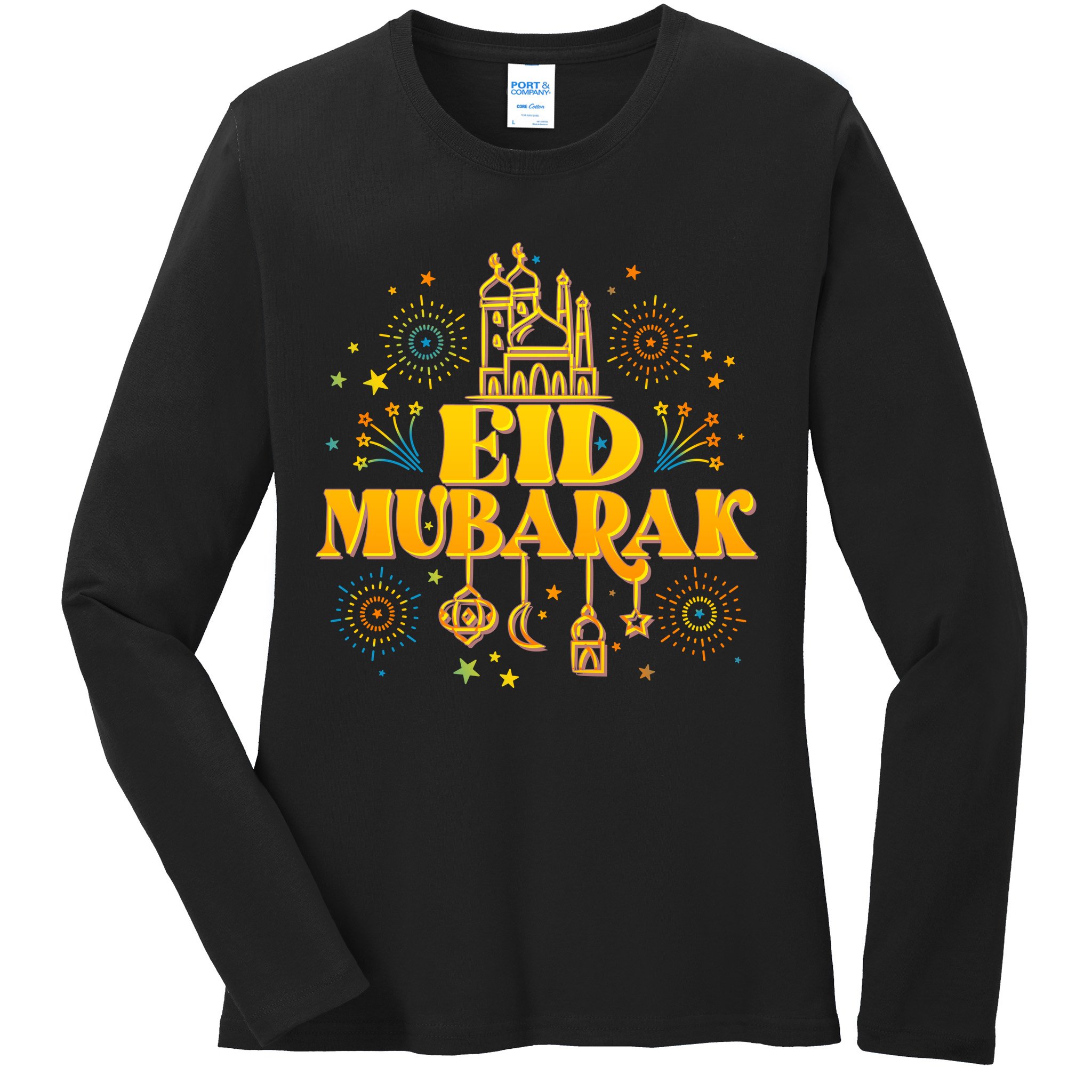 Celebrate EID MUBARAK Ladies Long Sleeve Shirt