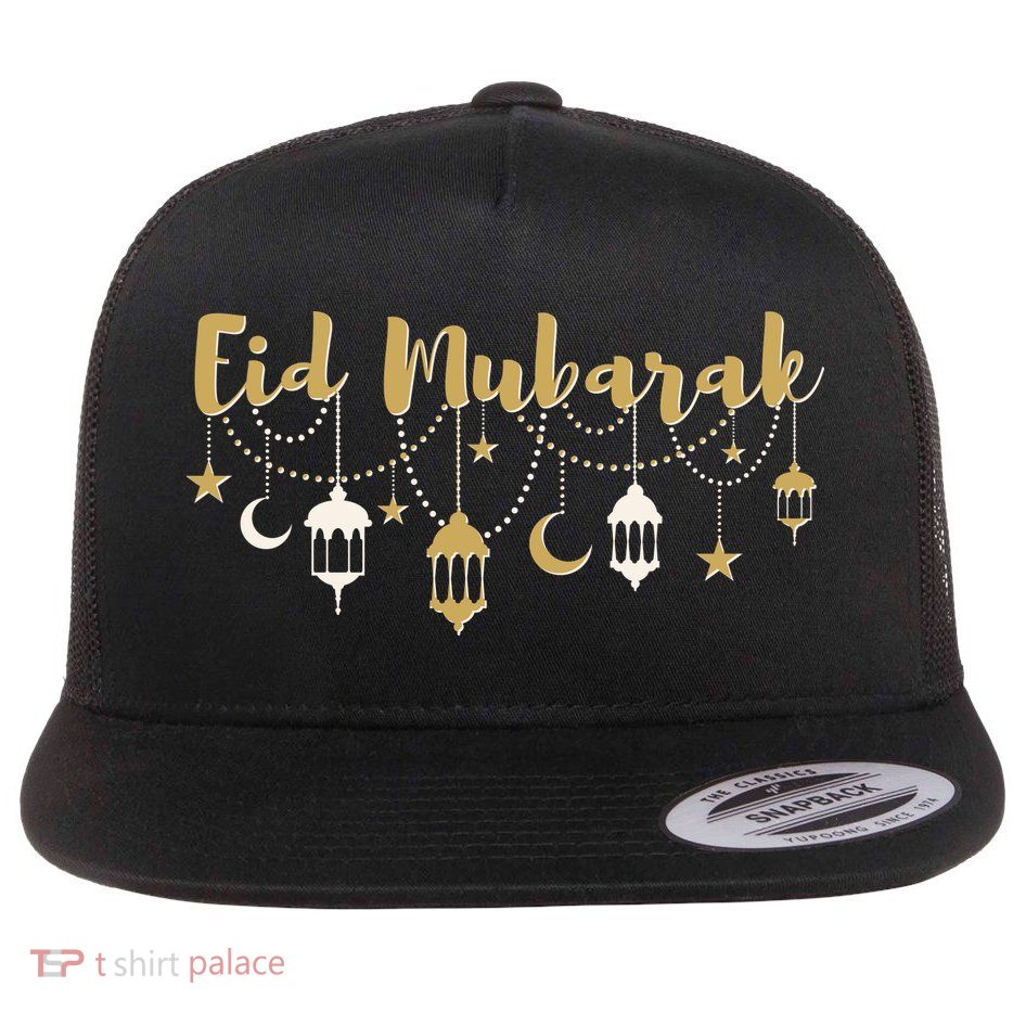 Celebrate Eid Mubarak Festival Flat Bill Trucker Hat
