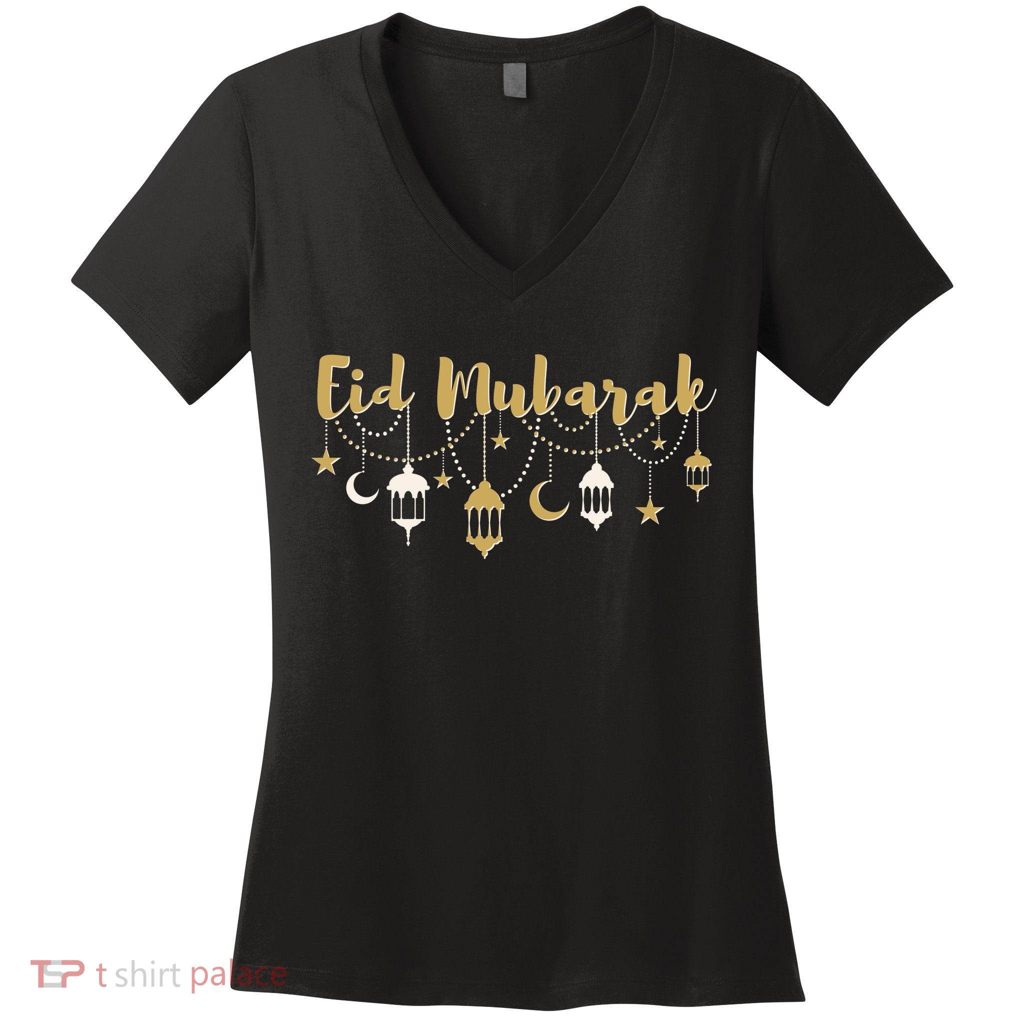 Celebrate Eid Mubarak Festival Women's V-Neck T-Shirt