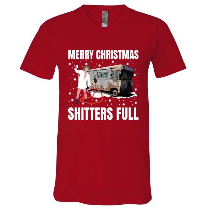 Cousin Eddie Merry Christmas Shitters Full V-Neck T-Shirt