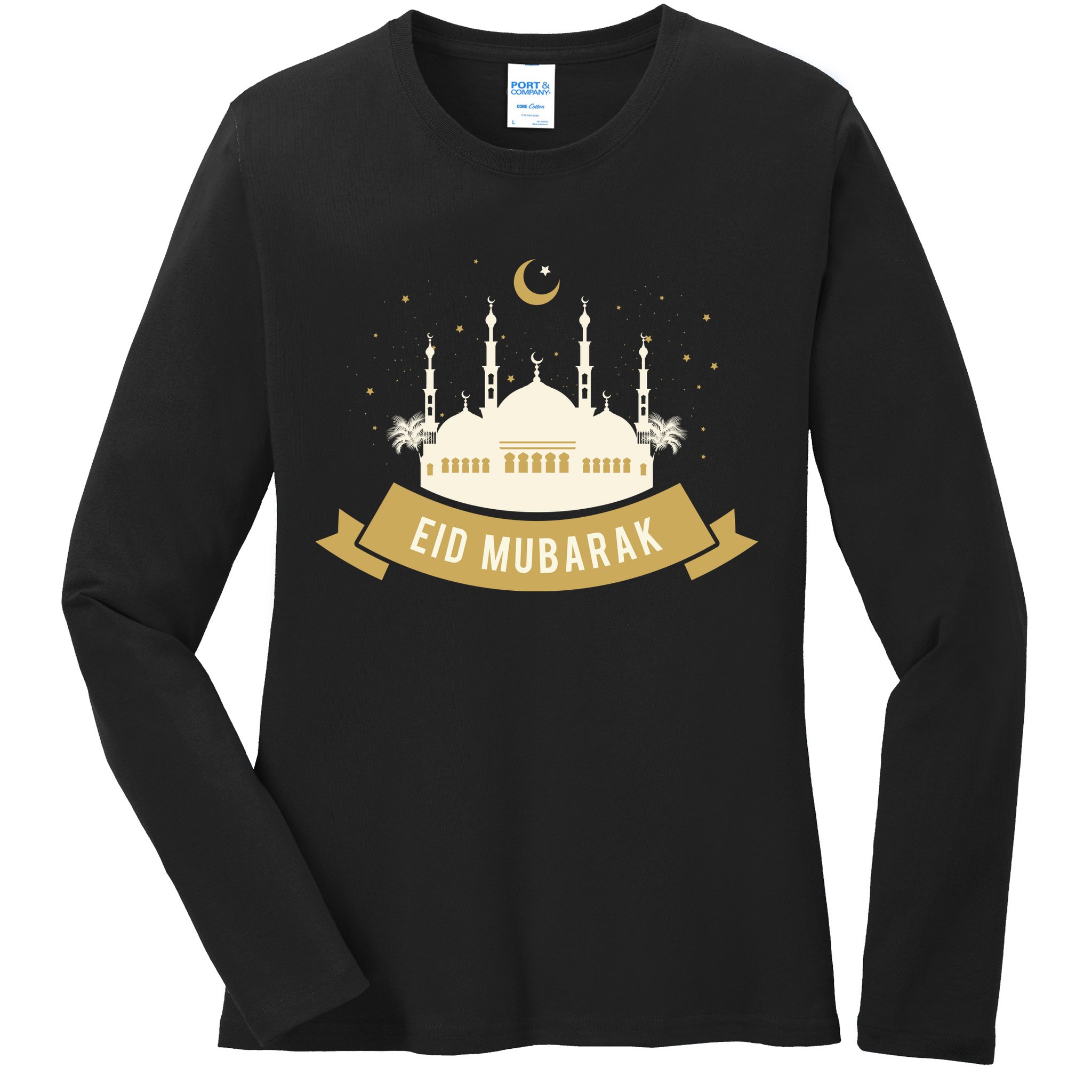 Celebrate EID MUBARAK Festival Ladies Long Sleeve Shirt