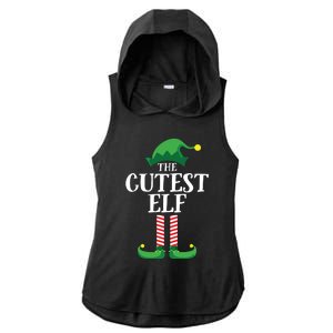 Cutest Elf Matching Family Group Christmas Party Elf Ladies PosiCharge Tri-Blend Wicking Draft Hoodie Tank