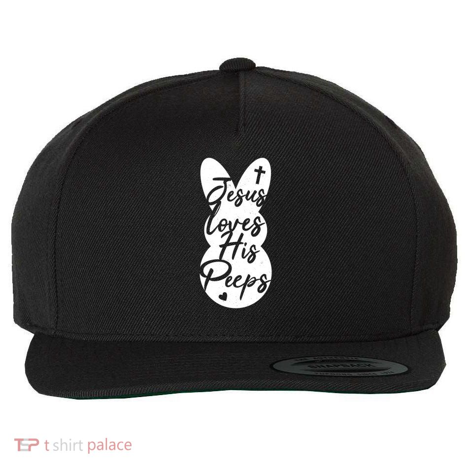 Cute Easter Marshmallow Peep Jesus Loves His Peeps Wool Snapback Cap