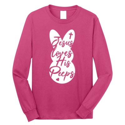 Cute Easter Marshmallow Peep Jesus Loves His Peeps Long Sleeve Shirt