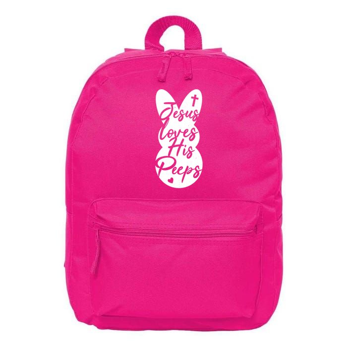 Cute Easter Marshmallow Peep Jesus Loves His Peeps 16 in Basic Backpack