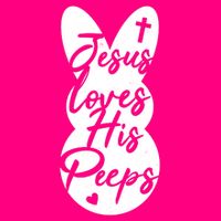 Cute Easter Marshmallow Peep Jesus Loves His Peeps 16 in Basic Backpack
