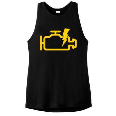 Check Engine Motor Light Idiot Light Funny Mechanic Great Gift Ladies PosiCharge Tri-Blend Wicking Tank