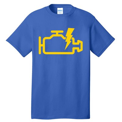 Check Engine Motor Light Idiot Light Funny Mechanic Great Gift Tall T-Shirt