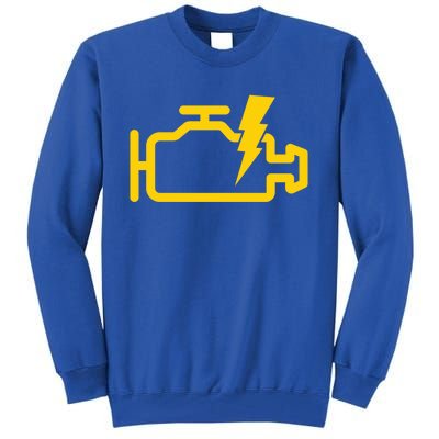 Check Engine Motor Light Idiot Light Funny Mechanic Great Gift Tall Sweatshirt