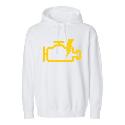 Check Engine Motor Light Idiot Light Funny Mechanic Great Gift Garment-Dyed Fleece Hoodie