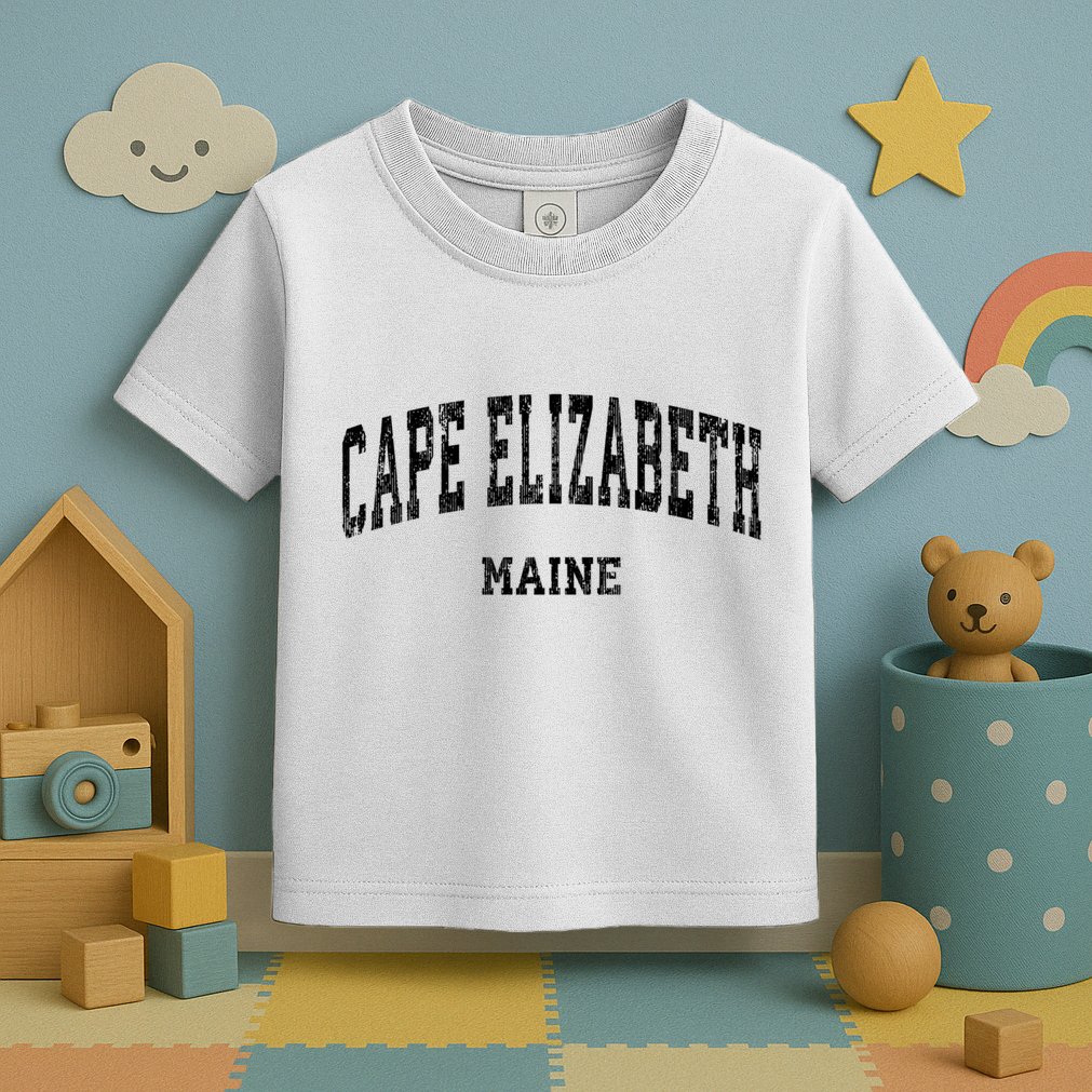 Cape Elizabeth Maine Me Vintage Varsity Sports Design Toddler T-Shirt