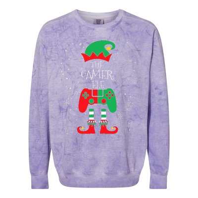 Christmas Elf Matching Gamer Family Gaming Colorblast Crewneck Sweatshirt