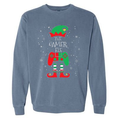 Christmas Elf Matching Gamer Family Gaming Garment-Dyed Sweatshirt