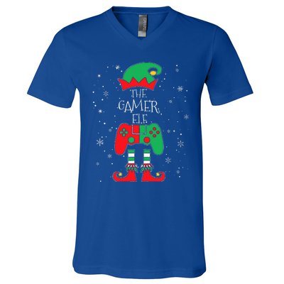 Christmas Elf Matching Gamer Family Gaming V-Neck T-Shirt