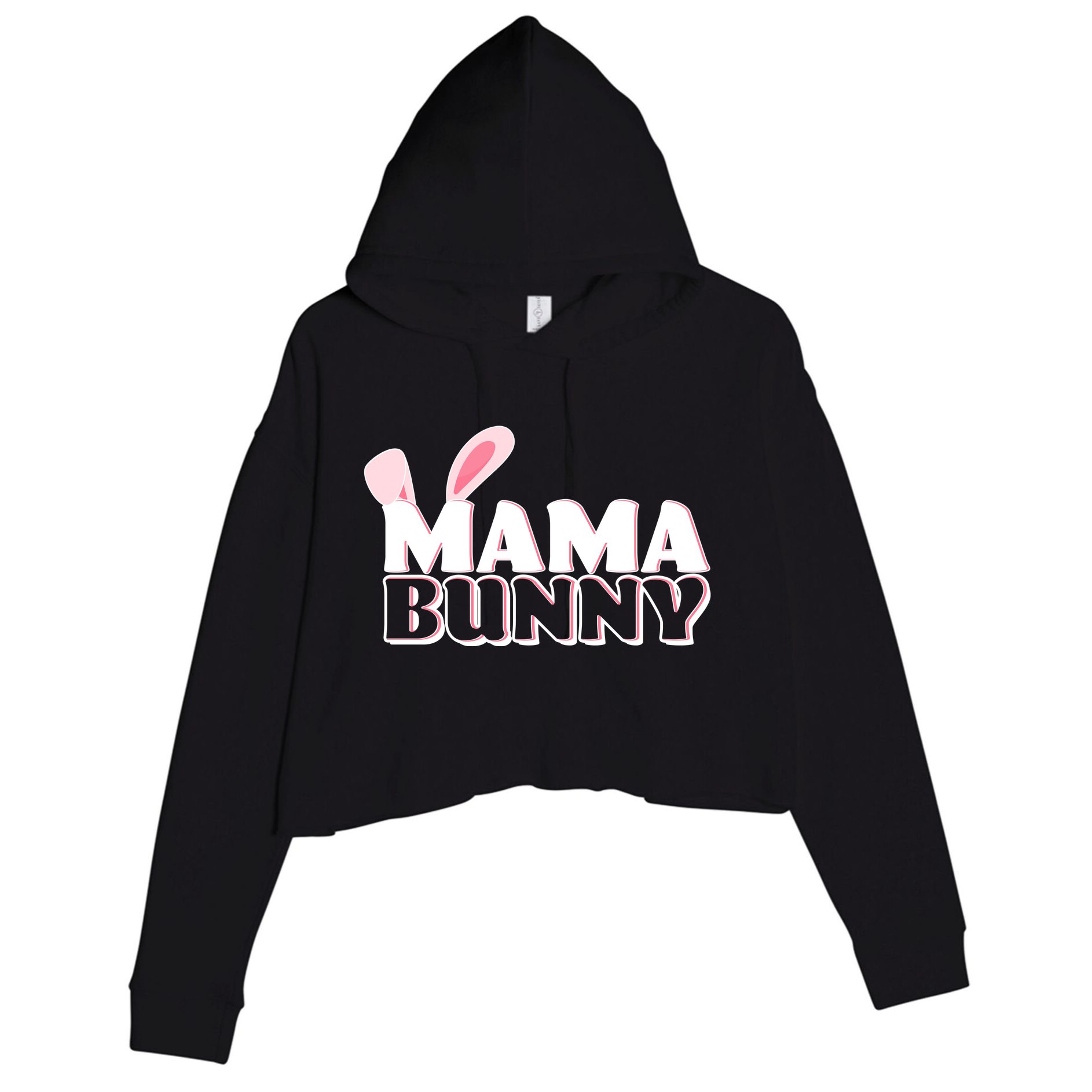 Cute Easter Mama Bunny Matching Family Shirts Crop Fleece Hoodie