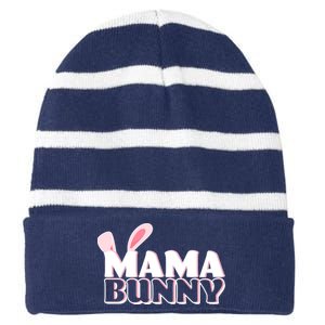 Cute Easter Mama Bunny Matching Family Shirts Striped Beanie with Solid Band