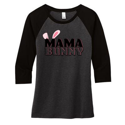 Cute Easter Mama Bunny Matching Family Shirts Women's Tri-Blend 3/4-Sleeve Raglan Shirt