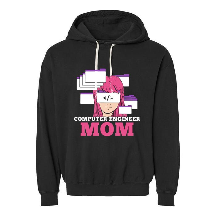 Computer Engineer Mom Coder Coding Programmer Programming Gift Garment-Dyed Fleece Hoodie
