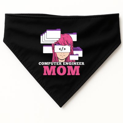 Computer Engineer Mom Coder Coding Programmer Programming Gift USA-Made Doggie Bandana