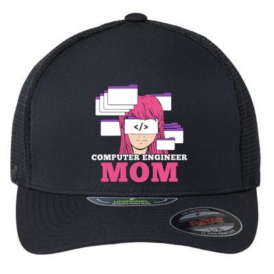 Computer Engineer Mom Coder Coding Programmer Programming Gift Flexfit Unipanel Trucker Cap