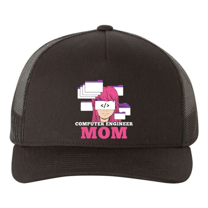 Computer Engineer Mom Coder Coding Programmer Programming Gift Yupoong Adult 5-Panel Trucker Hat