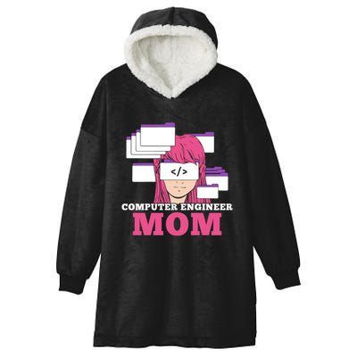 Computer Engineer Mom Coder Coding Programmer Programming Gift Hooded Wearable Blanket