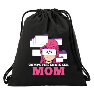 Computer Engineer Mom Coder Coding Programmer Programming Gift Drawstring Bag
