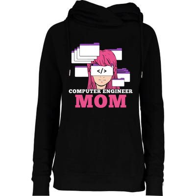 Computer Engineer Mom Coder Coding Programmer Programming Gift Womens Funnel Neck Pullover Hood