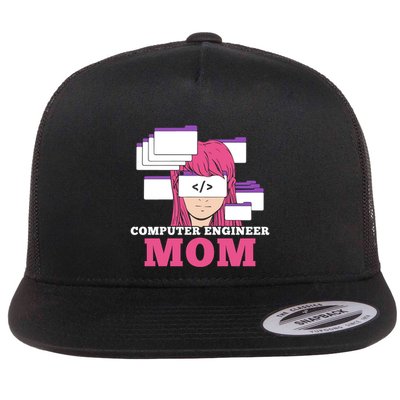 Computer Engineer Mom Coder Coding Programmer Programming Gift Flatbill Hat