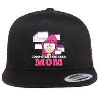 Computer Engineer Mom Coder Coding Programmer Programming Gift Flatbill Hat