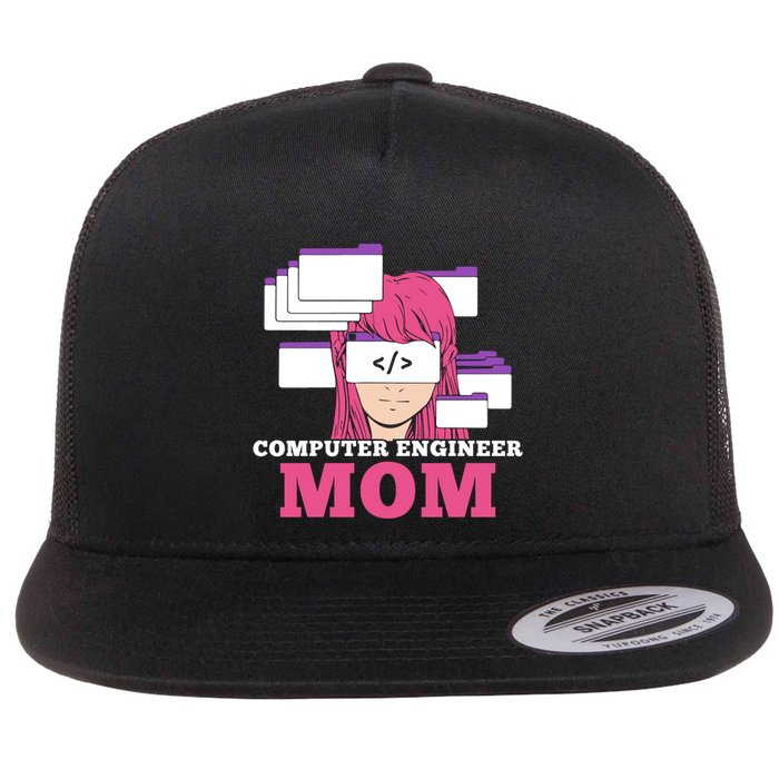 Computer Engineer Mom Coder Coding Programmer Programming Gift Flatbill Hat
