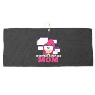 Computer Engineer Mom Coder Coding Programmer Programming Gift Large Microfiber Waffle Golf Towel