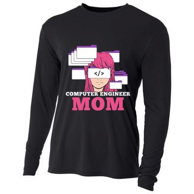 Computer Engineer Mom Coder Coding Programmer Programming Gift Cooling Performance Long Sleeve Crew