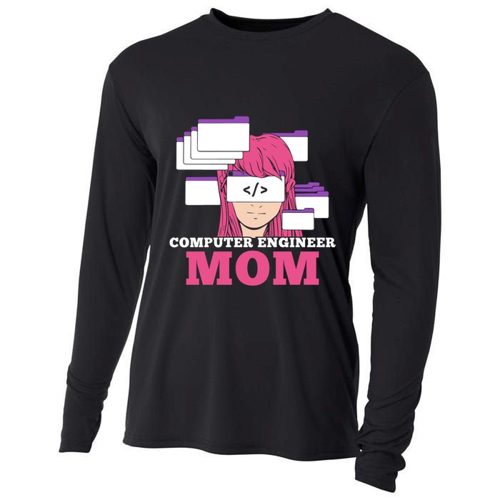 Computer Engineer Mom Coder Coding Programmer Programming Gift Cooling Performance Long Sleeve Crew