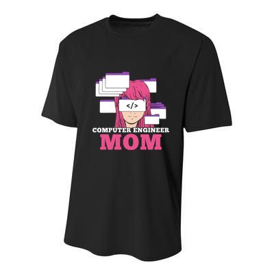 Computer Engineer Mom Coder Coding Programmer Programming Gift Youth Performance Sprint T-Shirt