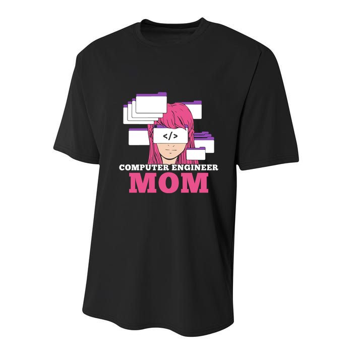 Computer Engineer Mom Coder Coding Programmer Programming Gift Youth Performance Sprint T-Shirt