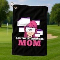 Computer Engineer Mom Coder Coding Programmer Programming Gift Golf Towel