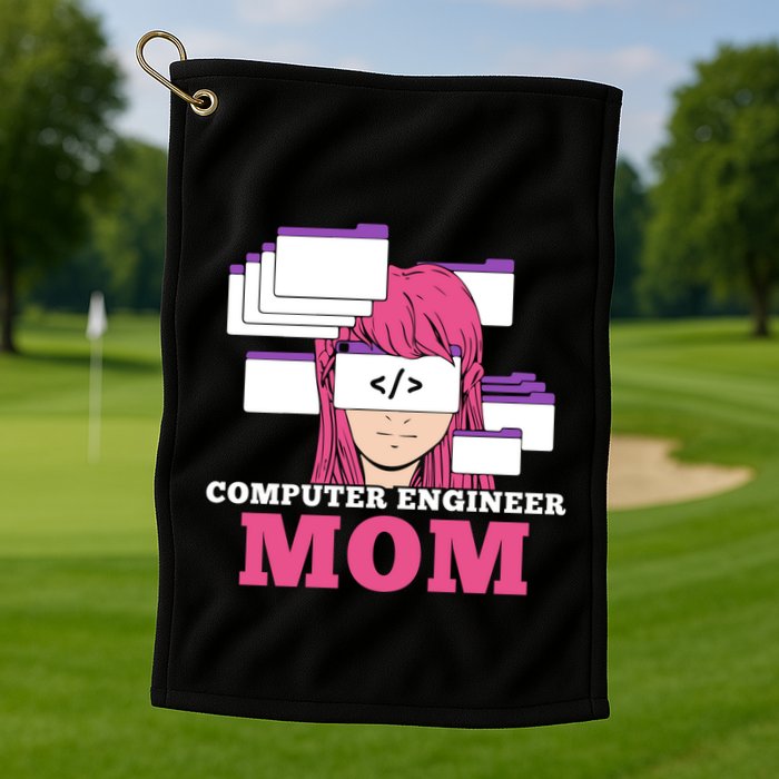 Computer Engineer Mom Coder Coding Programmer Programming Gift Golf Towel