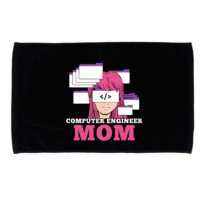 Computer Engineer Mom Coder Coding Programmer Programming Gift Microfiber Hand Towel